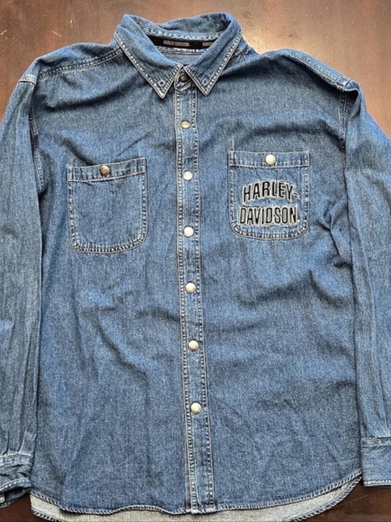 Harley-Davidson Other - Harley-Davidson American Legend Denim Button-Down Shirt Blue 2XL